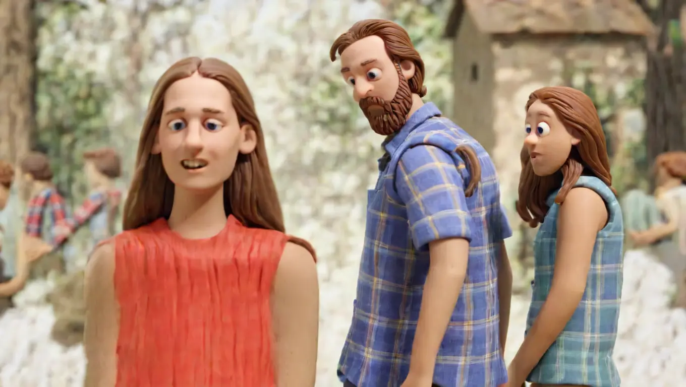 Clay portrait of a man with studio lighting