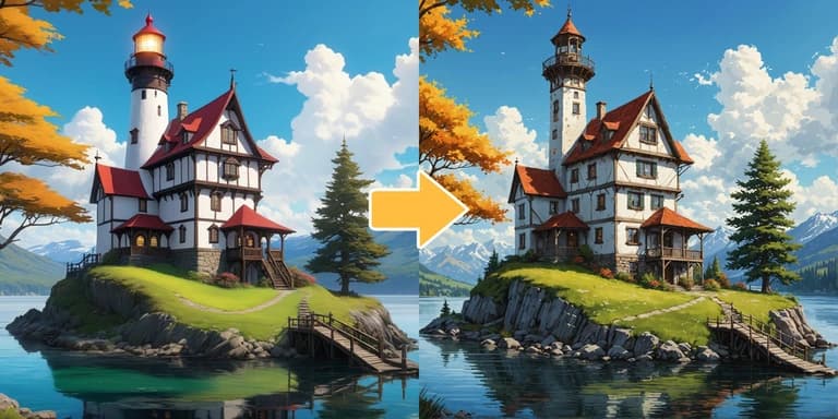 Creative Upscale AI Demo - Low resolution image enhanced with generated details and 8x resolution boost